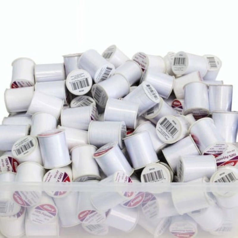 24 Pack Bulk Buy Allary 100% Polyester 200 Yds Sewing Threads (White)